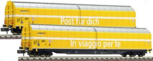 Fleischmann 838312 2-teiliges Grossraum-Schiebewandwagen der Wascosa, vermietet an "Die Post"